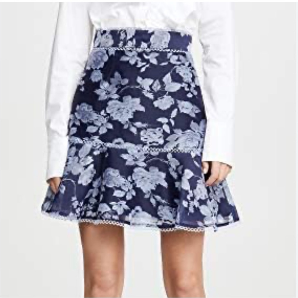 KEEPSAKE the Label Blue Fit and Flare Ruffled Mini Skirt - Picture 1 of 9
